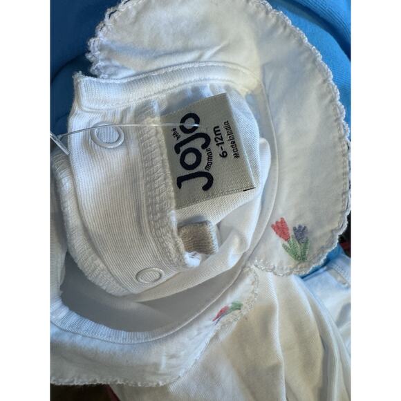 JoJo Maman Bebe Pink Duck 2-Piece Embroidered Seersucker 6-12 months NEW - Picture 3 of 16